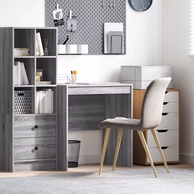 Scrivania minimalista vidaXL in MDF laminato, Grigio, L 70 x P 50 x H 76 cm