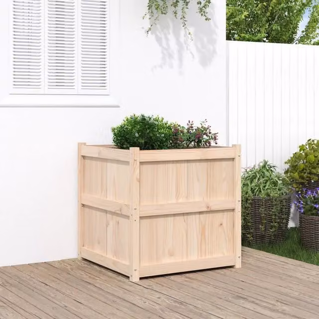 Fioriera da Giardino-Vaso da Esterno 70x70x70 cm in Legno Massello di Pino 430386