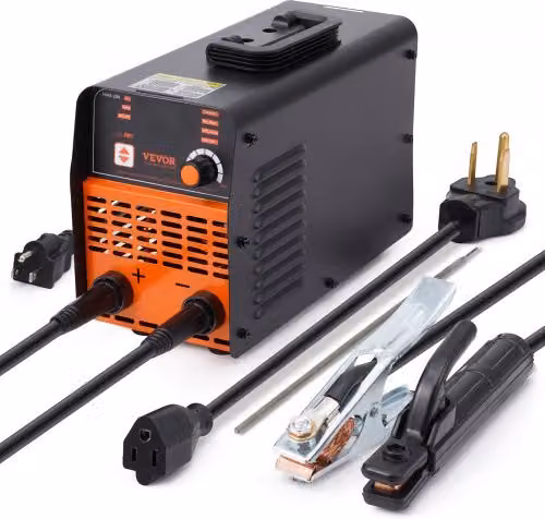 Saldatrice 2 in 1 VEVOR TIG ARC/Lift 200A con Display LED, Saldatore ad Arco MMA Portatile con Hot Start, Arc Force, Anti-Stick e VRD, Colore Nero