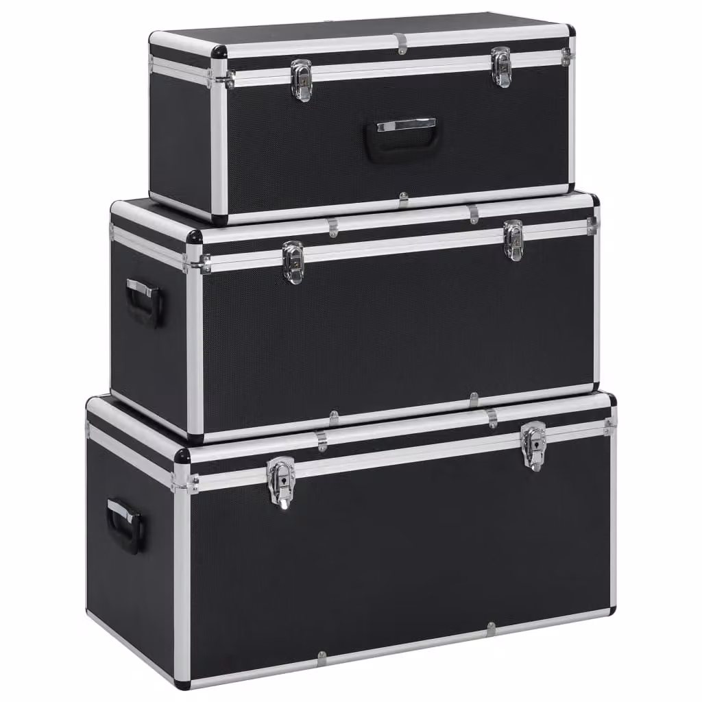 The Living Store valigetta 3 pezzi alluminio nero