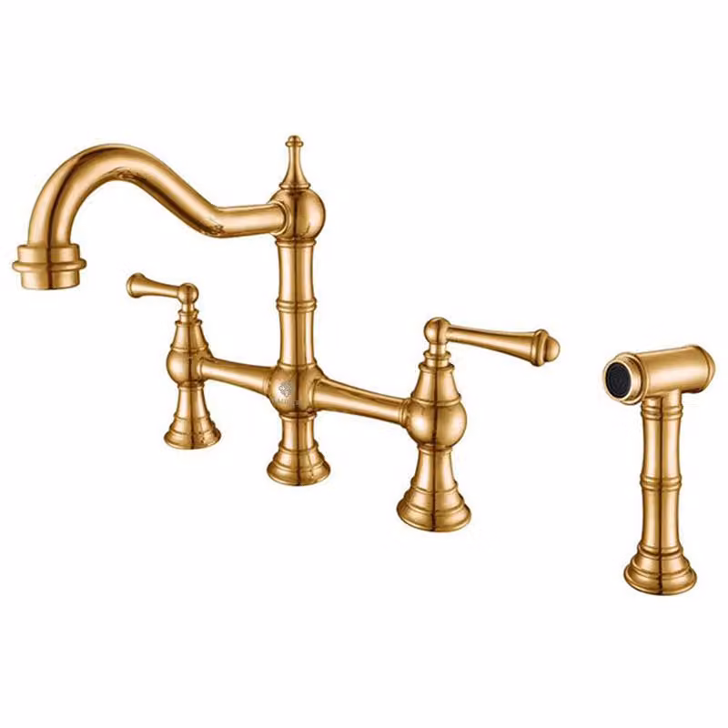 Miscelatore lavello cucina oro retrò CHESTERA bocca estraibile