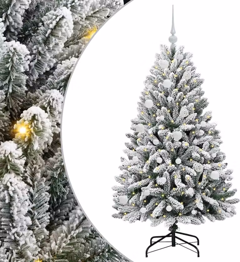 Albero di Natale artificiale con 150 LED Verde e Bianco 150 cm