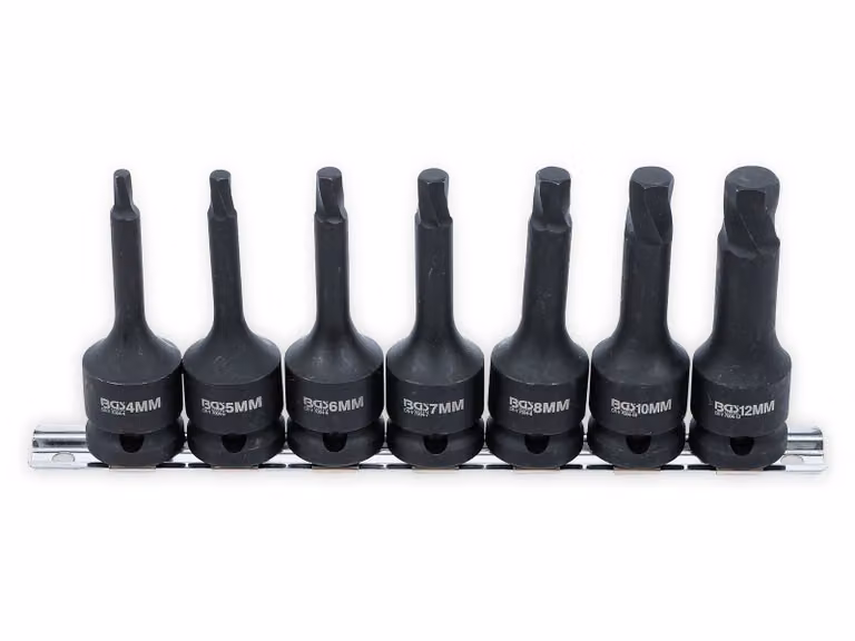 BGS Set di estrattori per viti con attacco quadro 12,5 mm (1/2") per esagoni difettosi 4 - 12 mm 7 pezzi - 7004