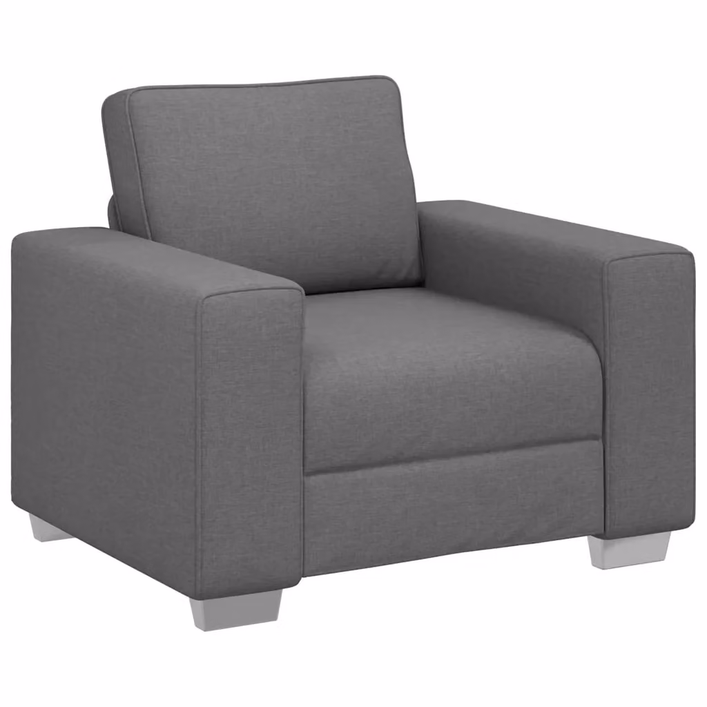 Poltrona moderna vidaXL in tessuto grigio con braccioli per soggiorno – 2