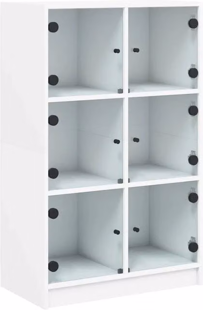 Mobile contenitore moderno con ante per cucina e soggiorno, bianco opaco, L: 68 cm, P: 37 cm, H: 109 cm