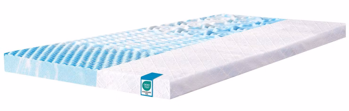 WENTA Topper Materasso in schiuma memory gel a 5 zone 160X200 cm, altezza 7,5 cm, rivestimento traspirante ad alta densità, con fodera morbida e rimovibile inclusa
