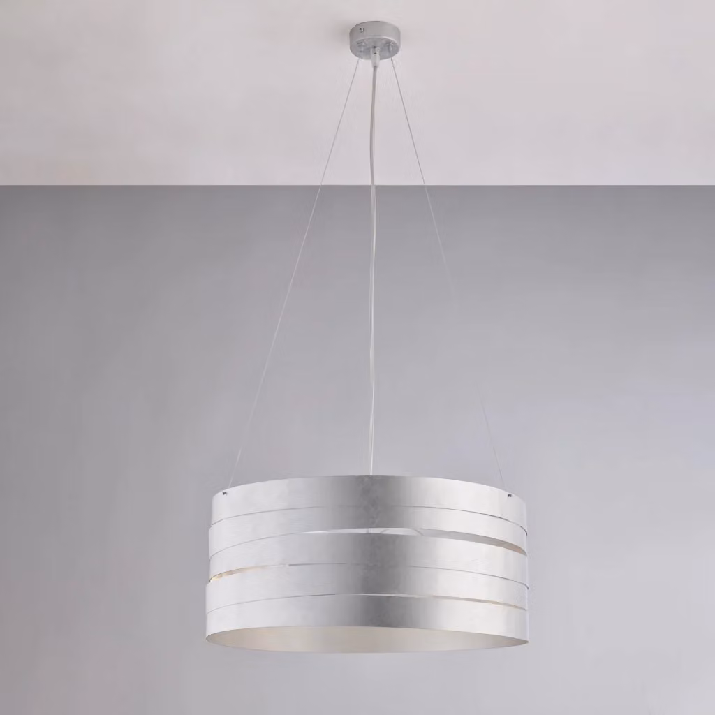 Lampada a sospensione moderna Mambo BELIGHT con 3 luci a fasce circolari in metallo argento – 2