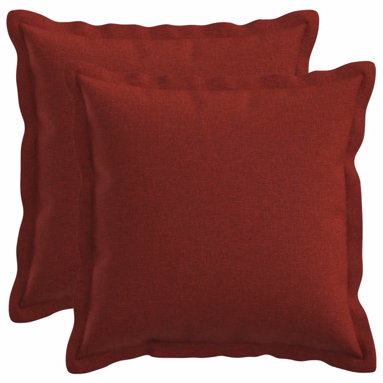 Set di 2 cuscini quadrati vidaXL HOUTEN in lino colore rosso vino, L/P/H: 50 x 50 x 50 cm