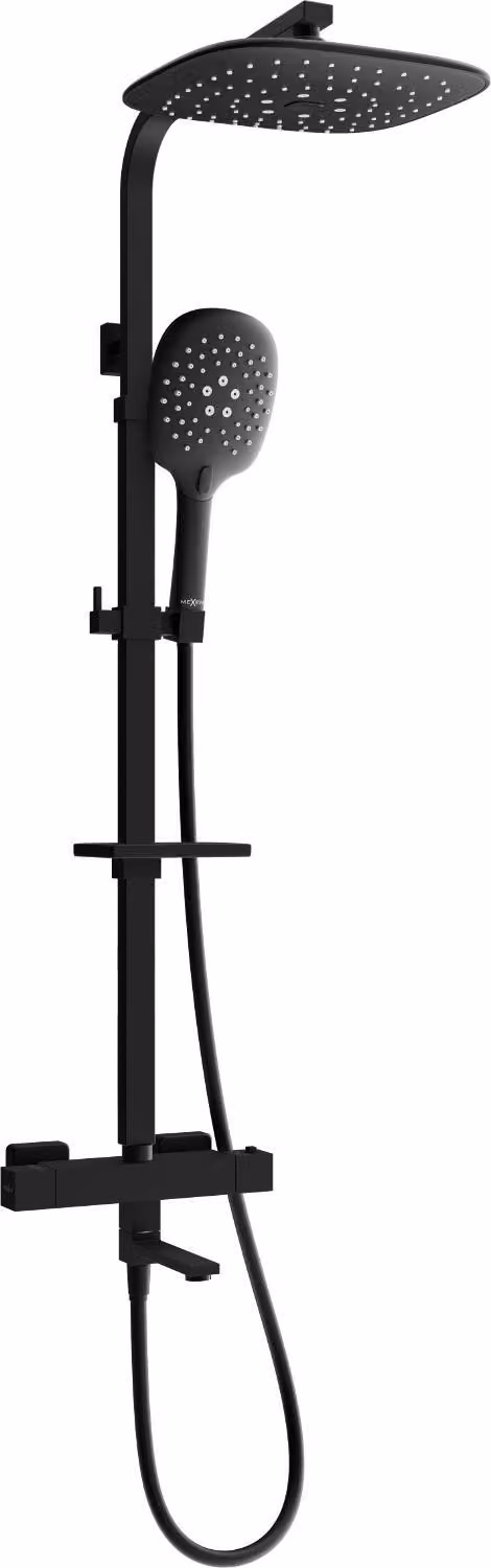 Mexen CQ22 set vasca-doccia con soffione doccia e miscelatore termostatico, nero - 779102295-70