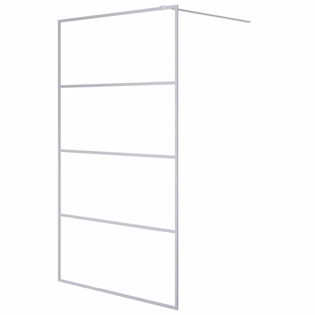 Parete Doccia Walk in Argento 115x195 cm Vetro Trasparente ESG