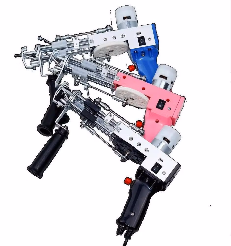 Pistola per la creazione di tappeti 2-in-1 - Macchina elettrica per la realizzazione di tappeti - Filo a trama e a loop - Spina europea da 100–240V - Corpo in metallo - Colore nero