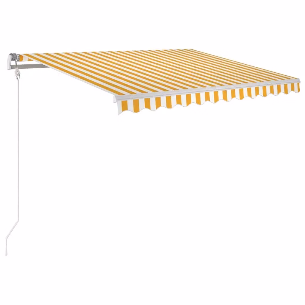 Tenda da Sole Retrattile Automatica Videx con Telecomando in Alluminio e Poliestere Gialla e Bianca L: 300 cm, P: 250 cm – 2