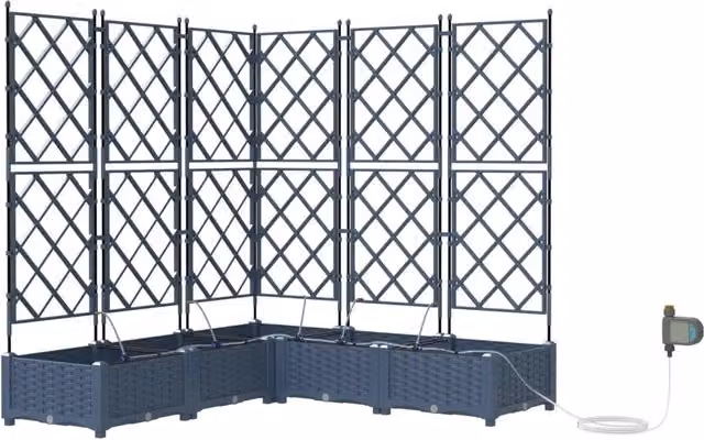 Fioriere | Cassetta per fiori | Vaso da giardino 5 pz Grigio 120 x 120 x 126 cm Plastica