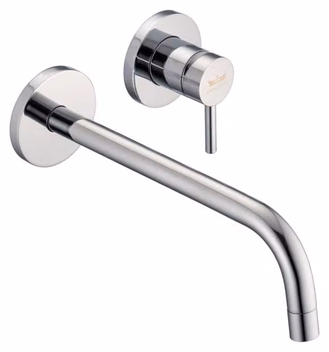 Kronenbach Lima 2.0: Miscelatore da parete per lavabo, altezza 24,5 cm, completo di corpo principale