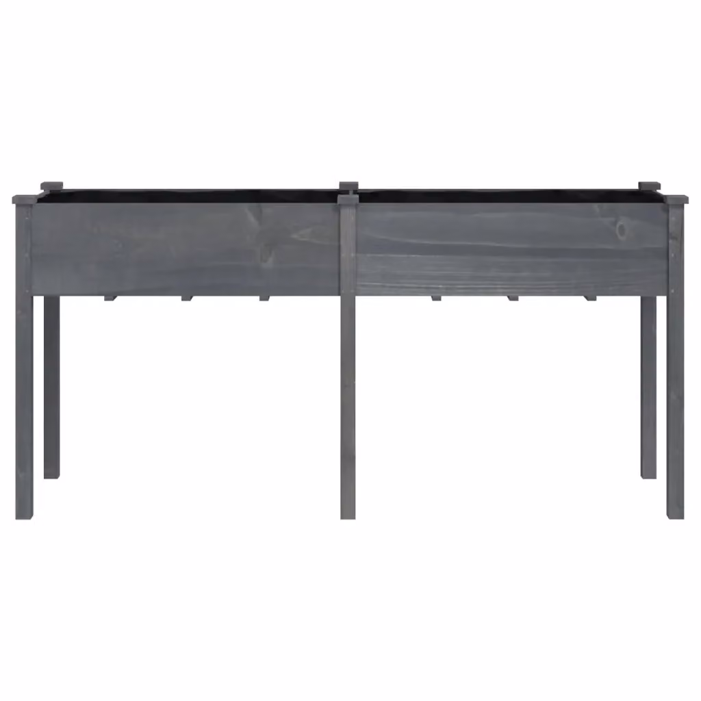 Fioriera in legno di abete massello HELLOSHOP26 grigio per giardino o balcone L: 161 cm, P: 45 cm, H: 76 cm – 2