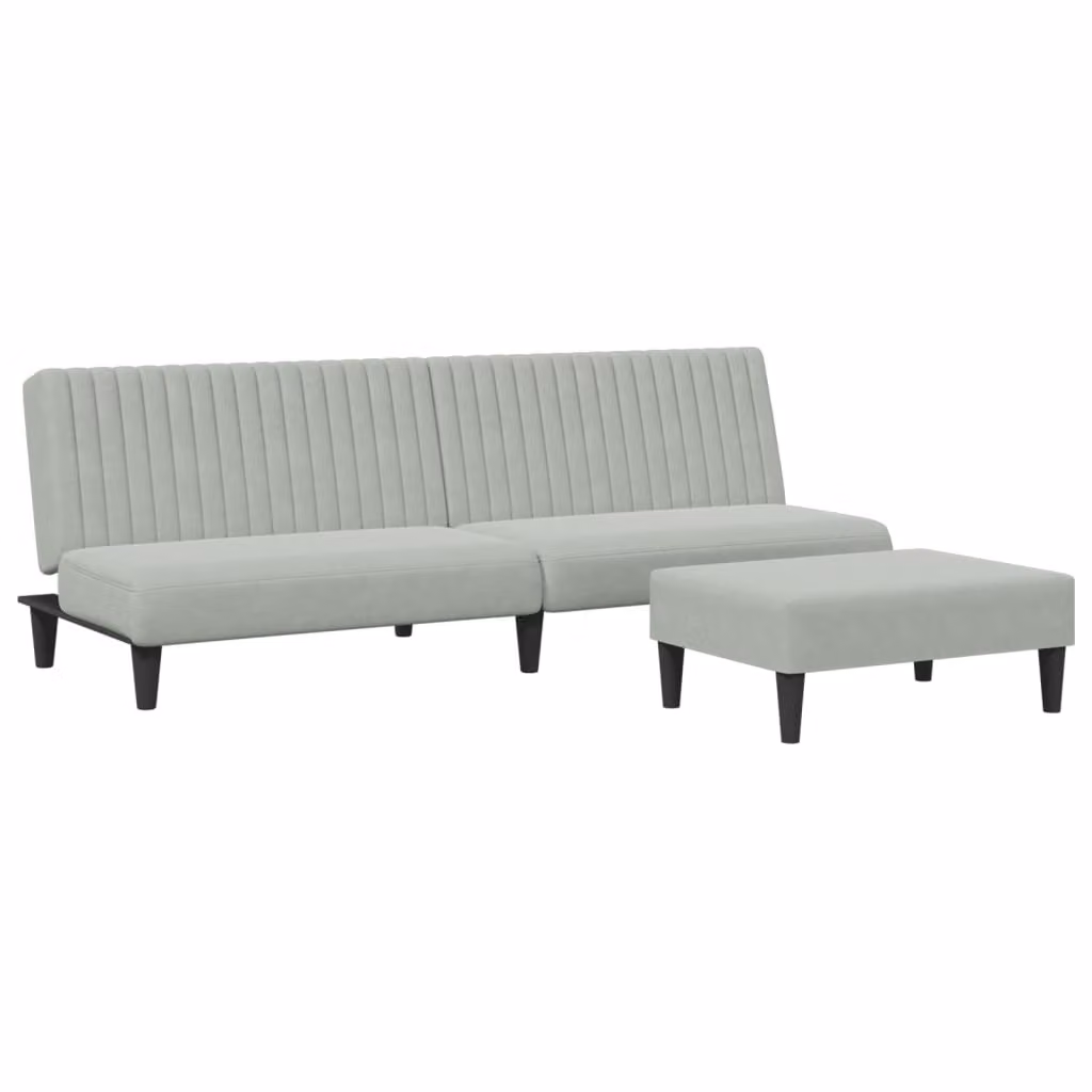 SYFAX™ Set di Divani 2 pz Grigio Chiaro in Velluto