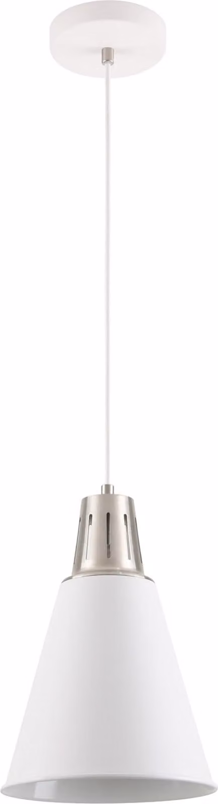GTV - Lampada a sospensione GIANNI Lampada a sospensione Lampada da soffitto E27 bianco argento rame Paralume 22 cm regolabile in altezza Sala da pranzo Soggiorno Cucina Illuminazione moderna