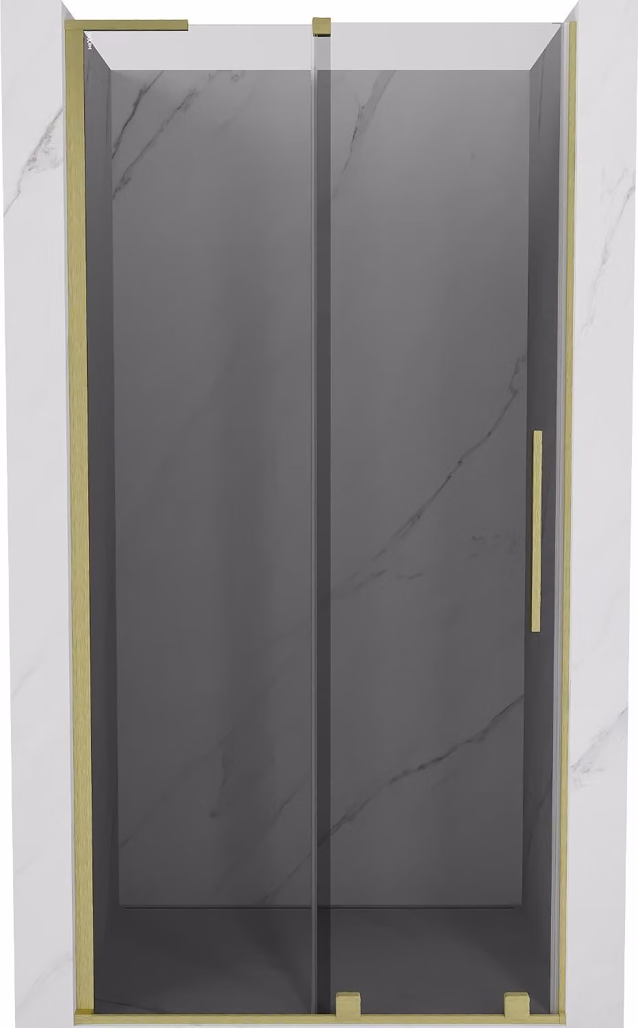 Mexen Velar L porta doccia scorrevole 120 cm, grafite, dorato spazzolato - 871-120-003-41-55
