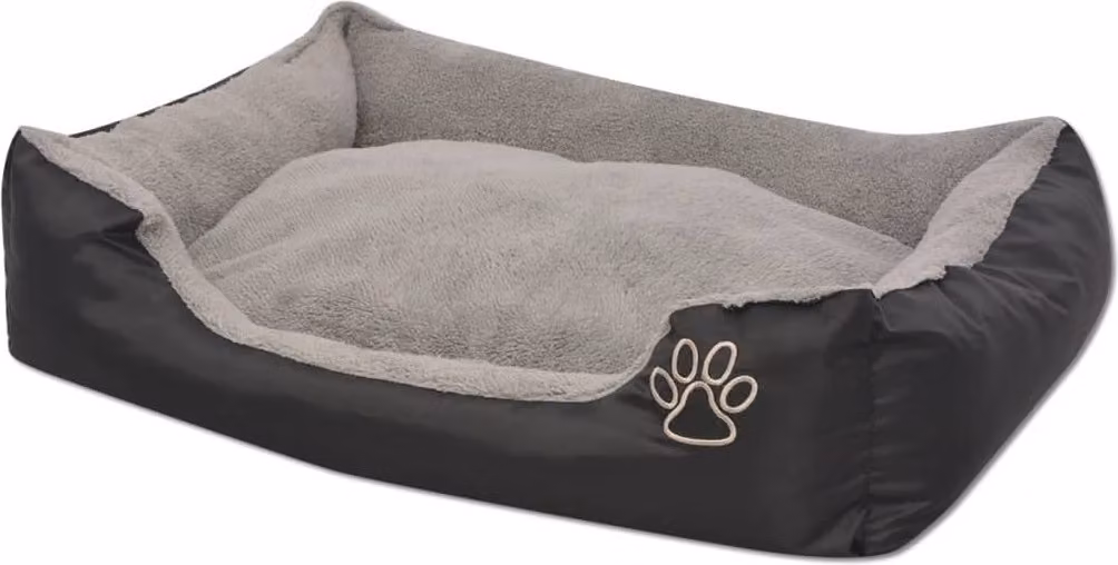 Cuccia per Cani con Cuscino Imbottito Taglia M Nero