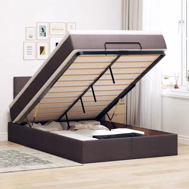 Struttura Letto Pouf con Materasso 80x200 cm in Tessuto 3311445
