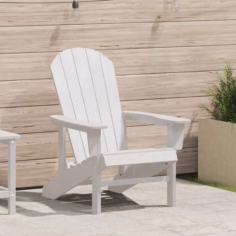 Sedia Adirondack vidaXL in plastica bianca per giardino e terrazza