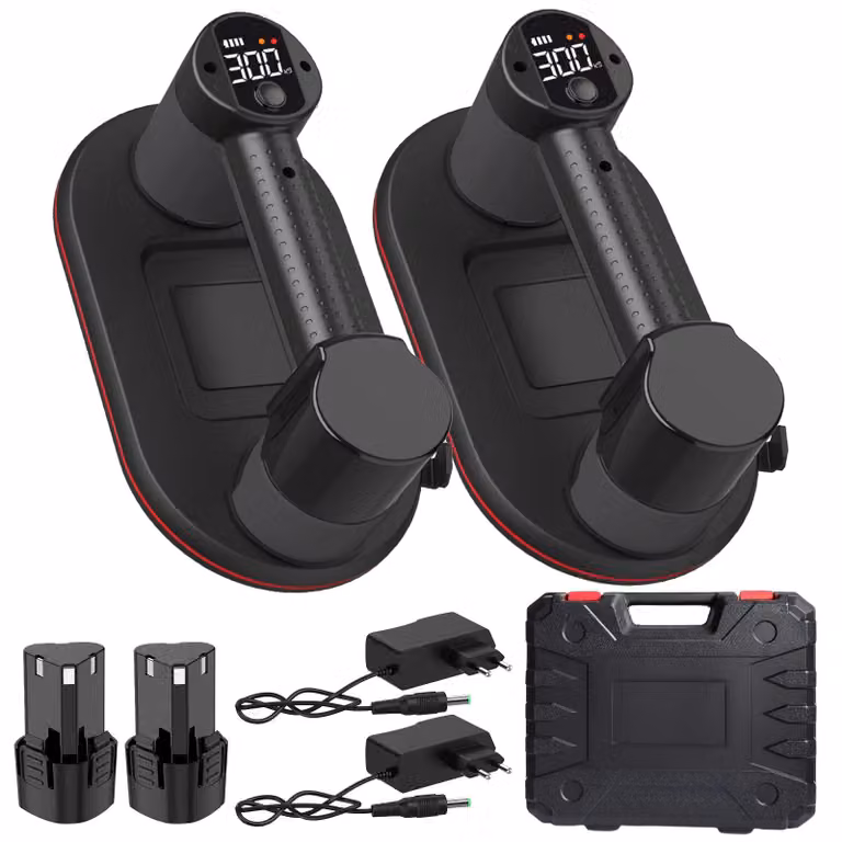 Ventosa elettrica, doppio motore, elevata capacità di carico, colore nero, set da 2