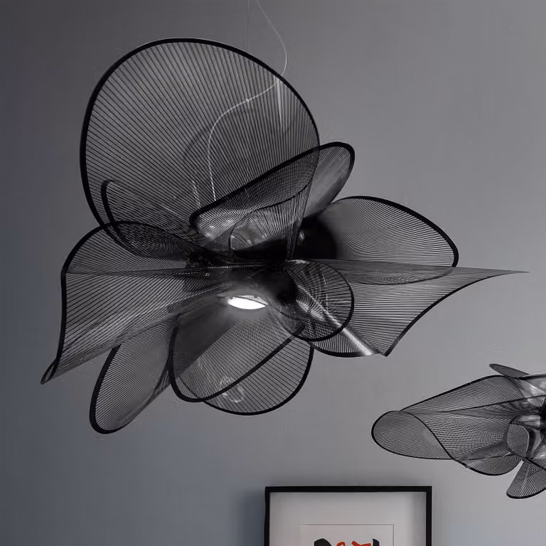 Slamp Lampada a sospensione La Belle Étoile, dimmerabile, Nero, Soggiorno / Sala da pranzo, Plastica, Design, Lampada a sospensione