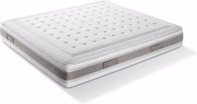Materasso Ibrido DaunenStep Deluxe con Nano-Molle, Doppio Memory e Rivestimento Antibatterico, Bianco