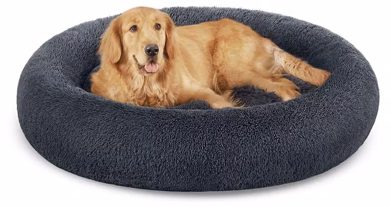 Cuccia per cani morbida e soffice – Cuscino confortevole per cani – Diametro 120 x 20 cm, grigio