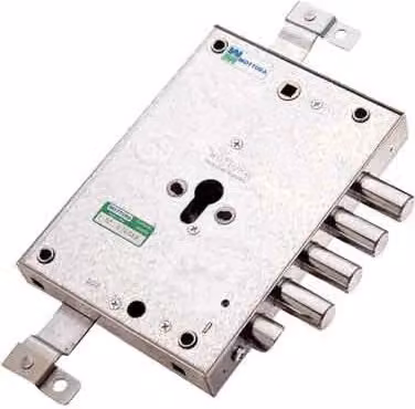 Serratura per porte blindate Mottura E73 con cilindro europeo Art. 89.371 sinistra colore argento