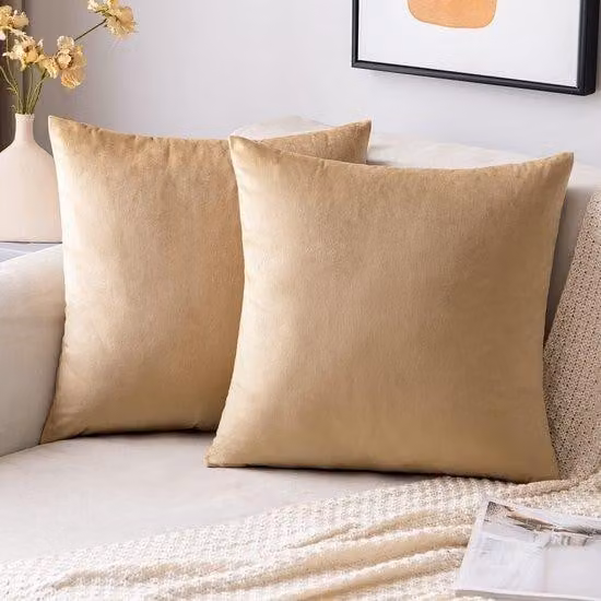 Set Azomor composto da 2 eleganti federe in velluto per divano e camera da letto