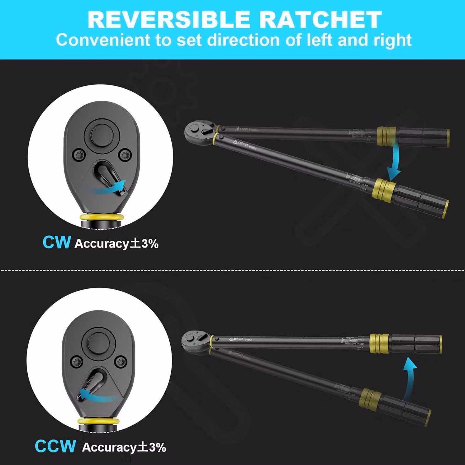 Chiave dinamometrica da 1/2 pollice, con coppia da 50-350 Nm, precisione ±3%, testa a cricchetto a 72 denti, inclusa custodia per il trasporto