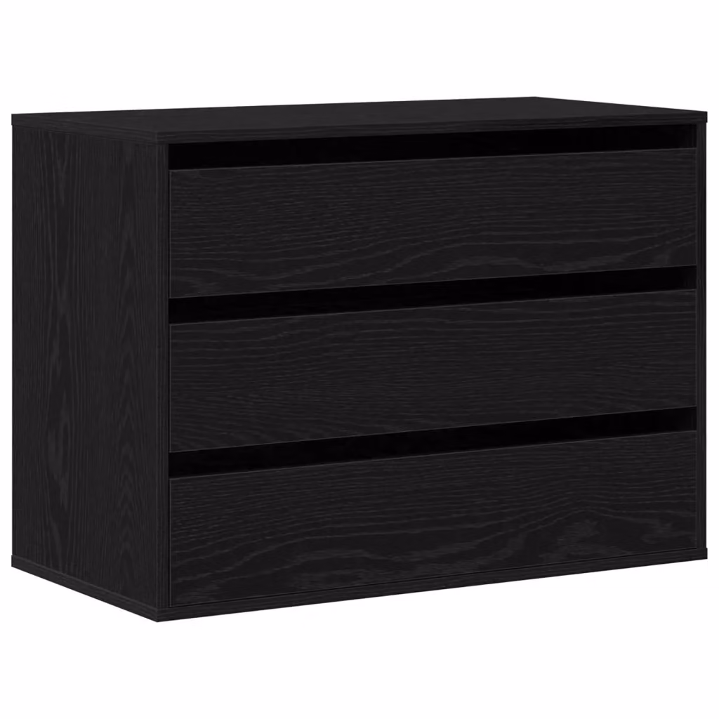 Mobile con 3 Cassetti vidaXL Nero Opaco L: 80 cm, P: 41 cm, H: 58 cm – 2