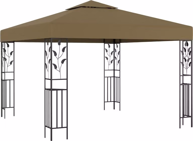 The Living Store Gazebo 3x3 m Taupe 180 g/m²