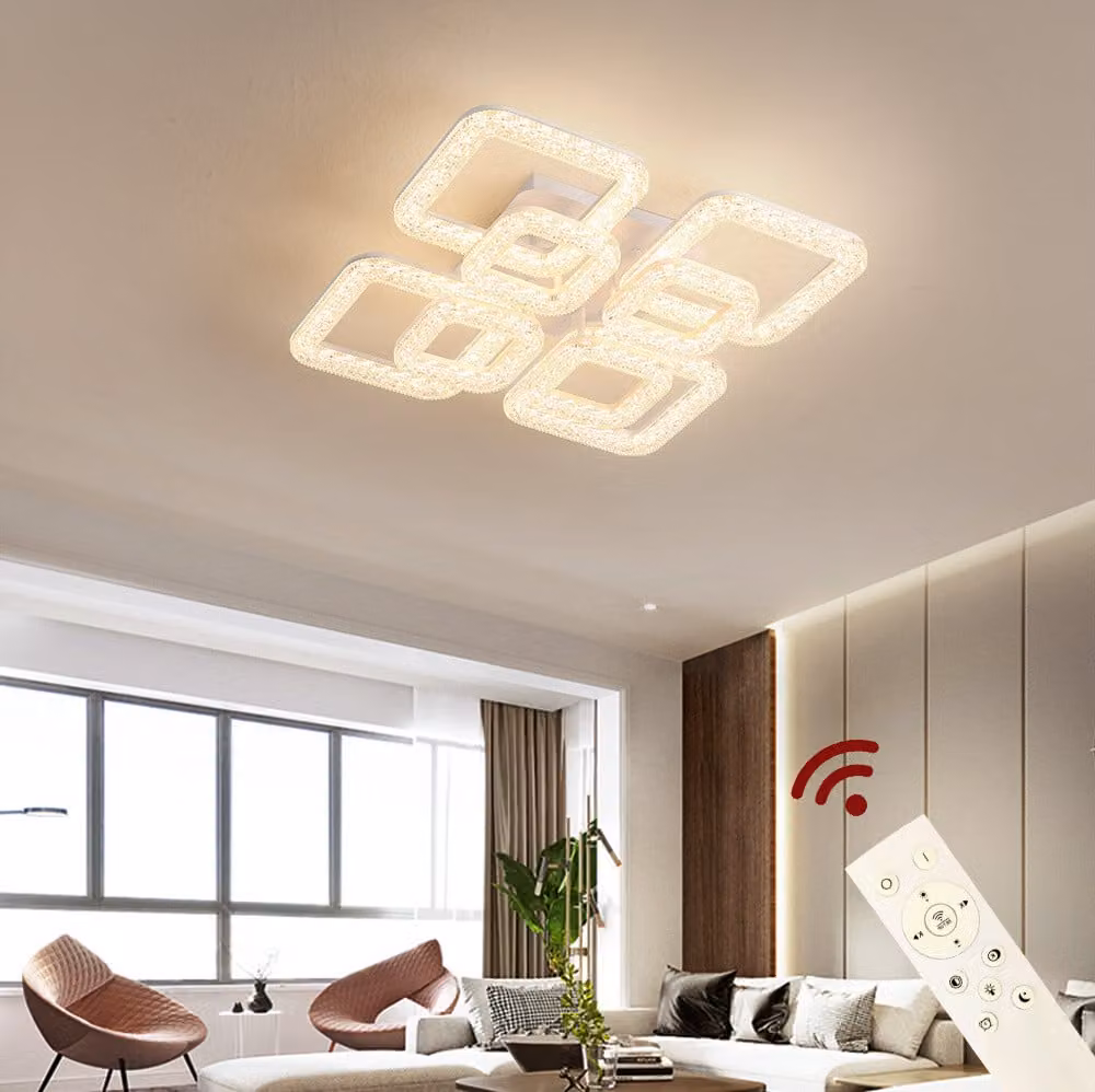 Lampada da soffitto a LED DXF-4+4 54cm lampada da soffitto con telecomando luce colore/luminosità regolabile lampada da soffitto dimmerabile Lampada da soffitto a LED