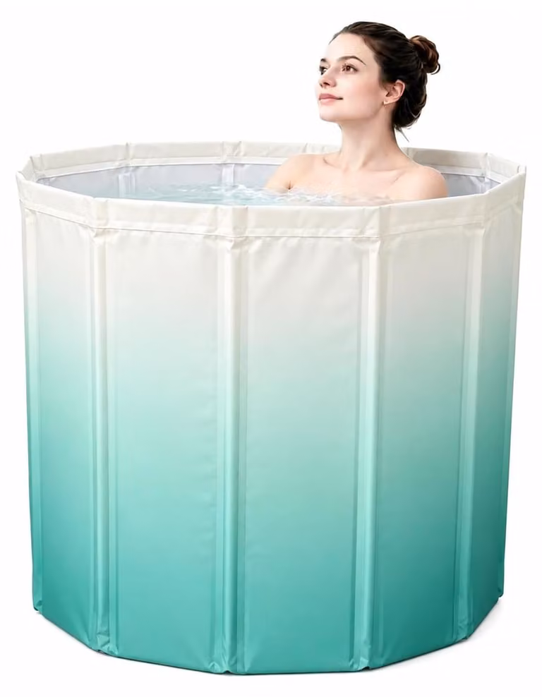 Vasca da bagno pieghevole per adulti, colore verde