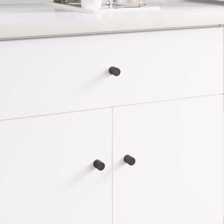 Set di 2 maniglie per armadio vidaXL in ferro nero opaco