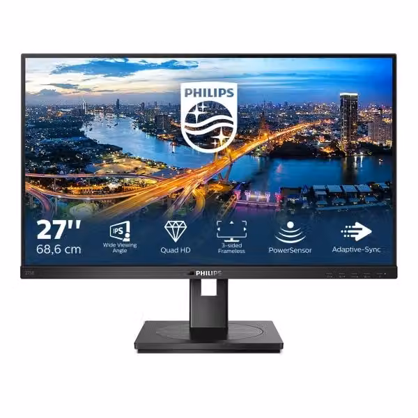 Monitor Philips B-Line 275B1/00 da 27 pollici QHD 2K IPS 75Hz Nero con USB-C, HDMI e DisplayPort – 2