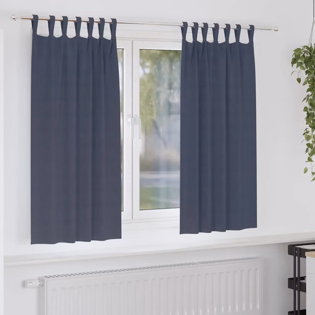 Set di 2 tende blackout vidaXL con anelli, colore antracite, L: 140 cm x H: 175 cm