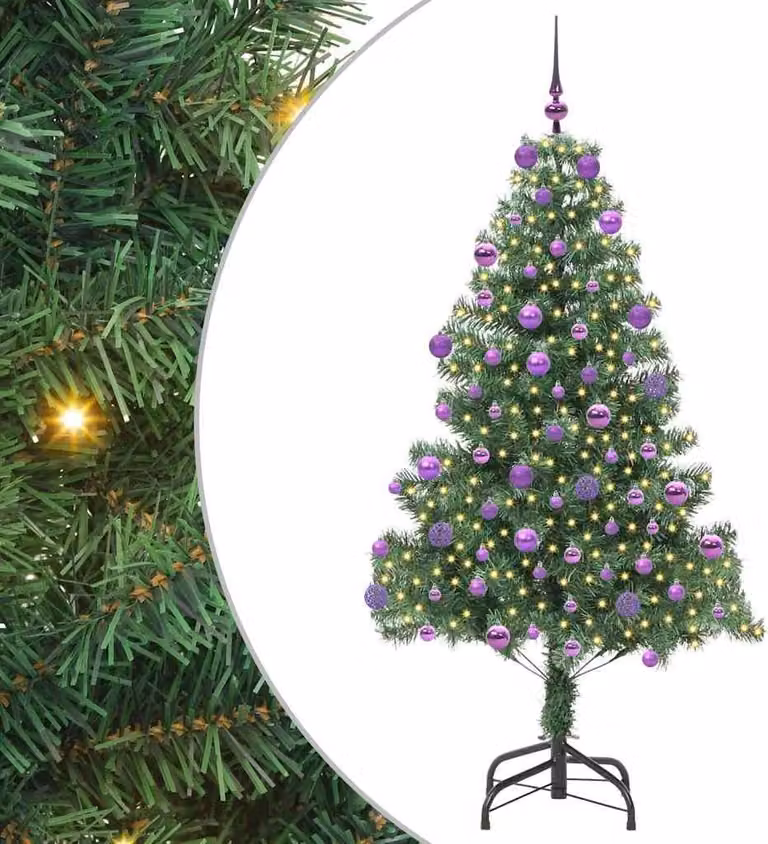 Albero di Natale con 300 LED con supporto Verde 180 cm PVC