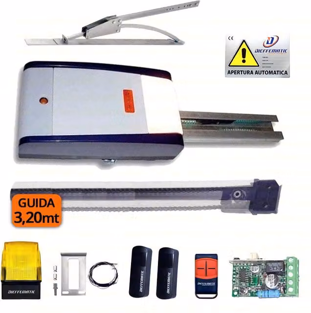 Kit FAAC Genius 6120041 Zodiac 60 per cancello basculante a contrappesi con guida da 3,2 m e accessori 24V in bianco