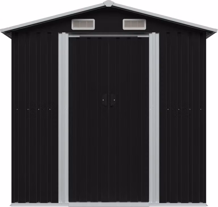 Capanno Attrezzi da Giardino Antracite Acciaio 204x132x186 cm