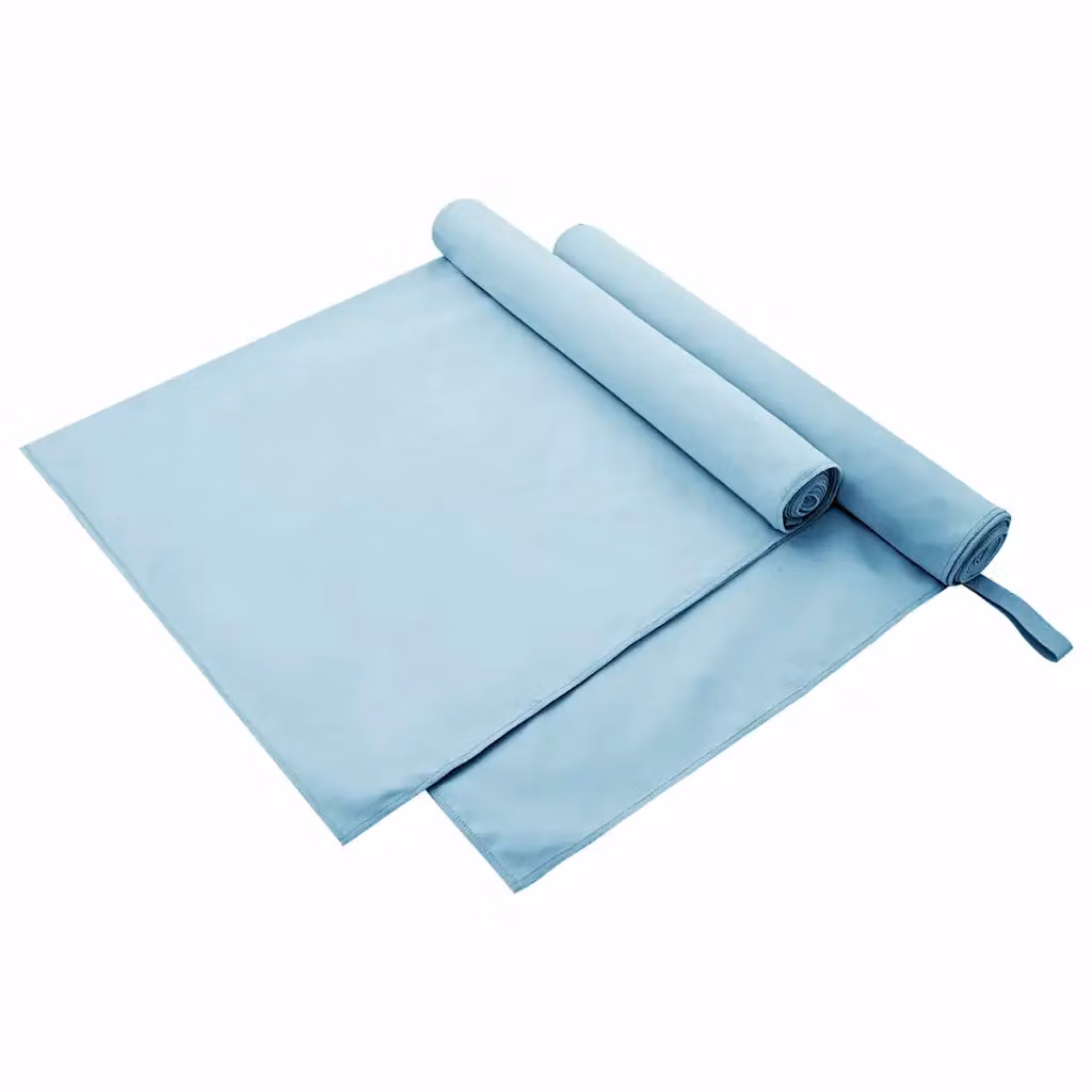 Set di 2 asciugamani sportivi in microfibra vidaXL, blu, L: 180 cm, P: 90 cm