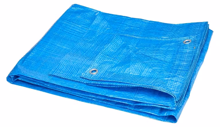 Telo di copertura - Polipropilene - Blu - 3 x 3 m - 60 g/m² - Impermeabile con occhielli