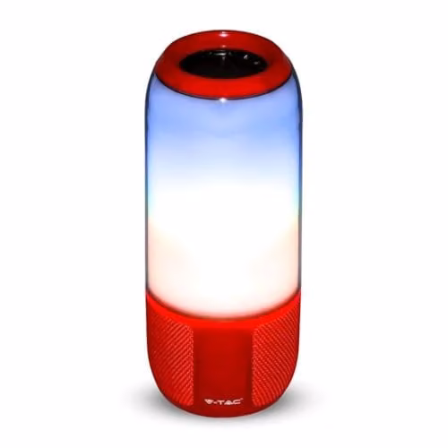 Lampada LED da Tavolo 2 LED 3W Multifunzione Speaker Bluetooth USB e TF CARD Colore Rosso con Luci RGB