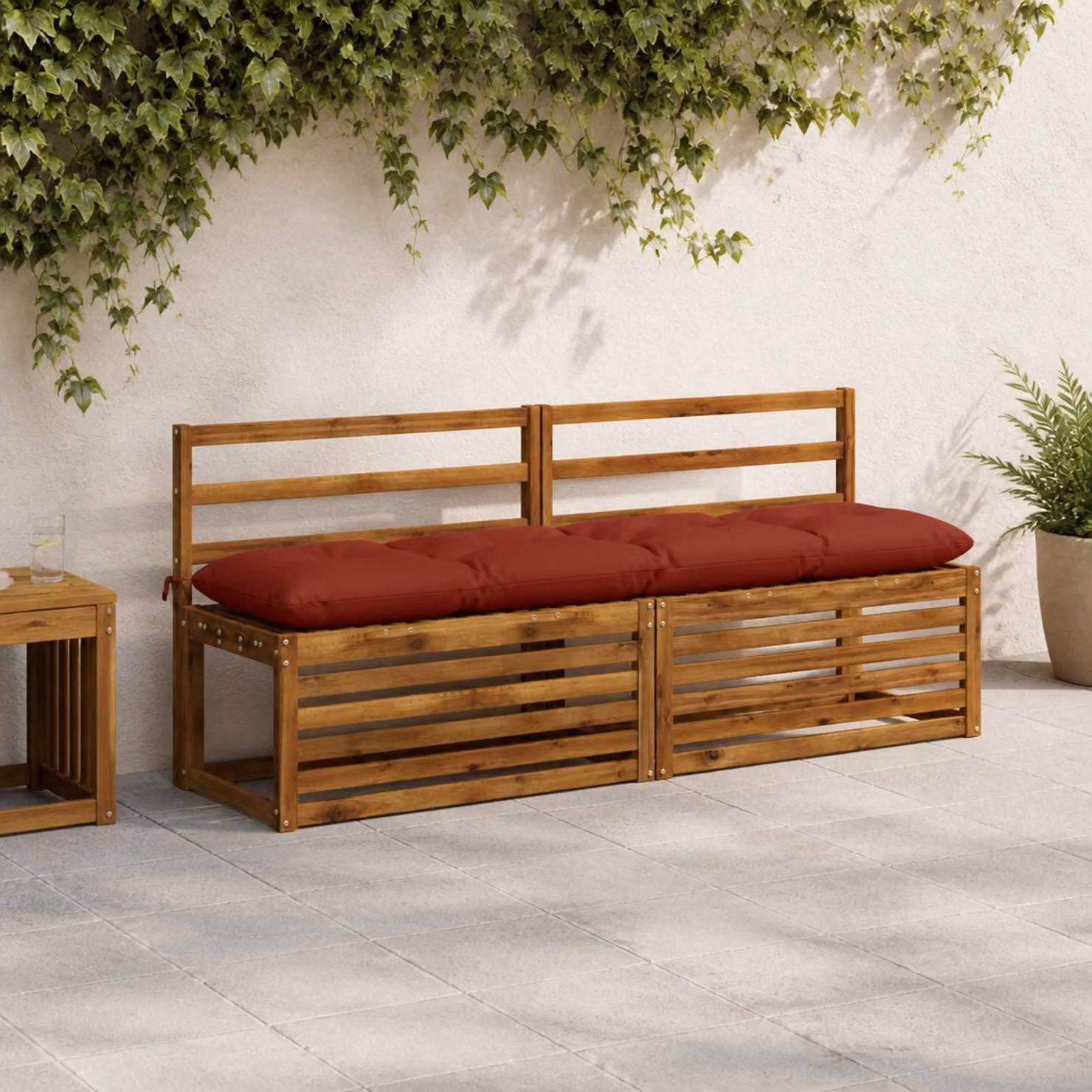 vidaXL Cuscino per panchina VIANEN 100% Poliestere Rosso