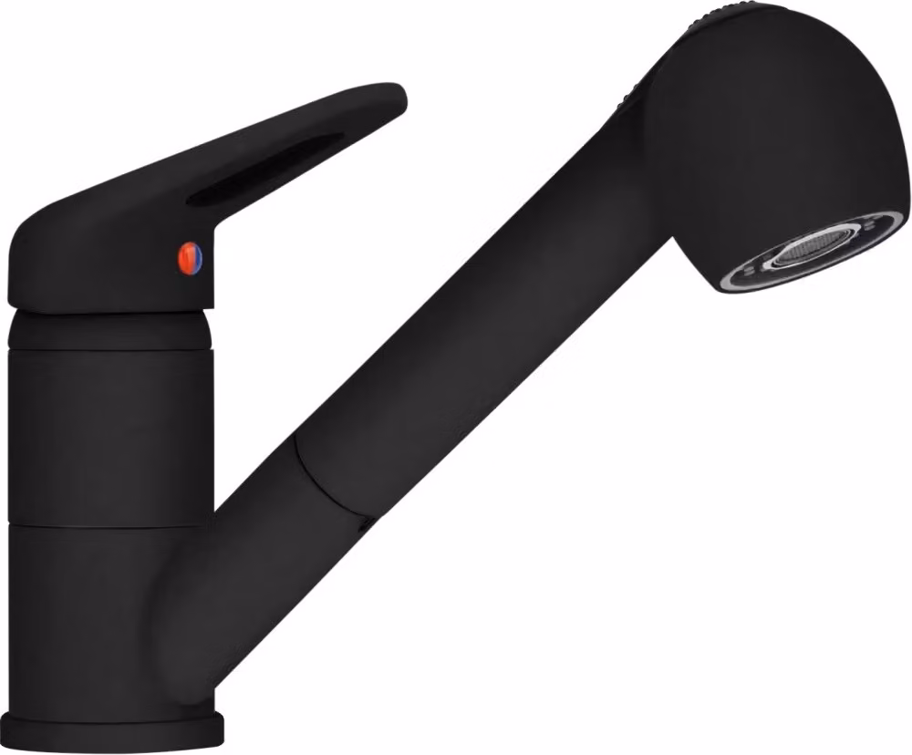 FRANKE 115.0693.842 Miscelatore a bassa pressione NOVARA-PLUS nero opaco con doccetta estraibile / miscelatore monocomando