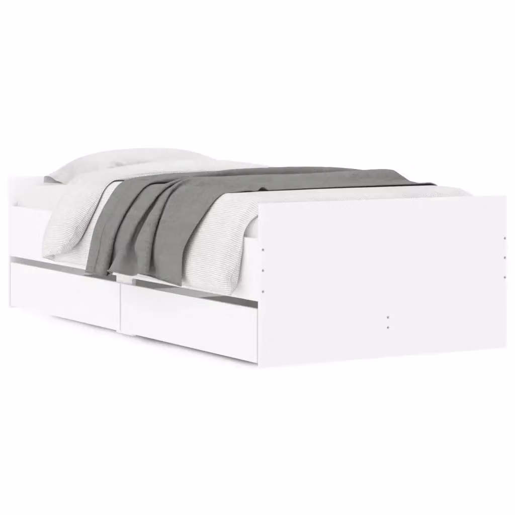 vidaXL Giroletto con Cassetti Bianco L/P/H: 90 x 190 x 30 cm – 2