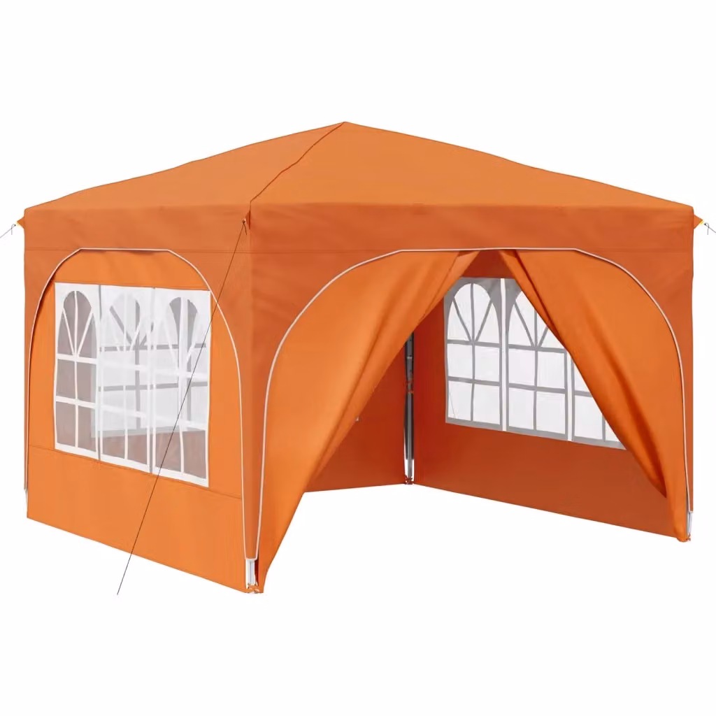 Gazebo a pop-up DESIGN IN per feste, Arancione e Argento, L 290 x P 290 x H 245 cm – 2
