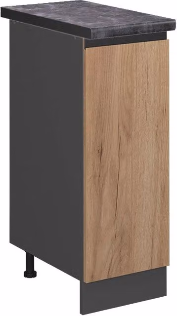 Armadio cucina dispensa alto R-Line Rovere dorato/Antracite 30 cm J-Shape, PL Antracite Vicco